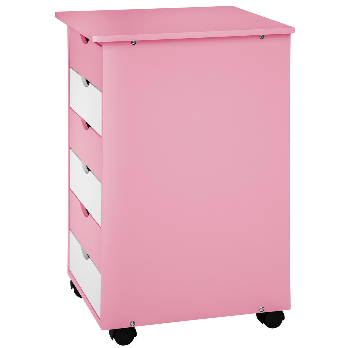 ROLLCONTAINER ,einfache Montage, 36 x 40 x 65 cm,rosa - Rosa, Holz (40/65/36cm) - tectake