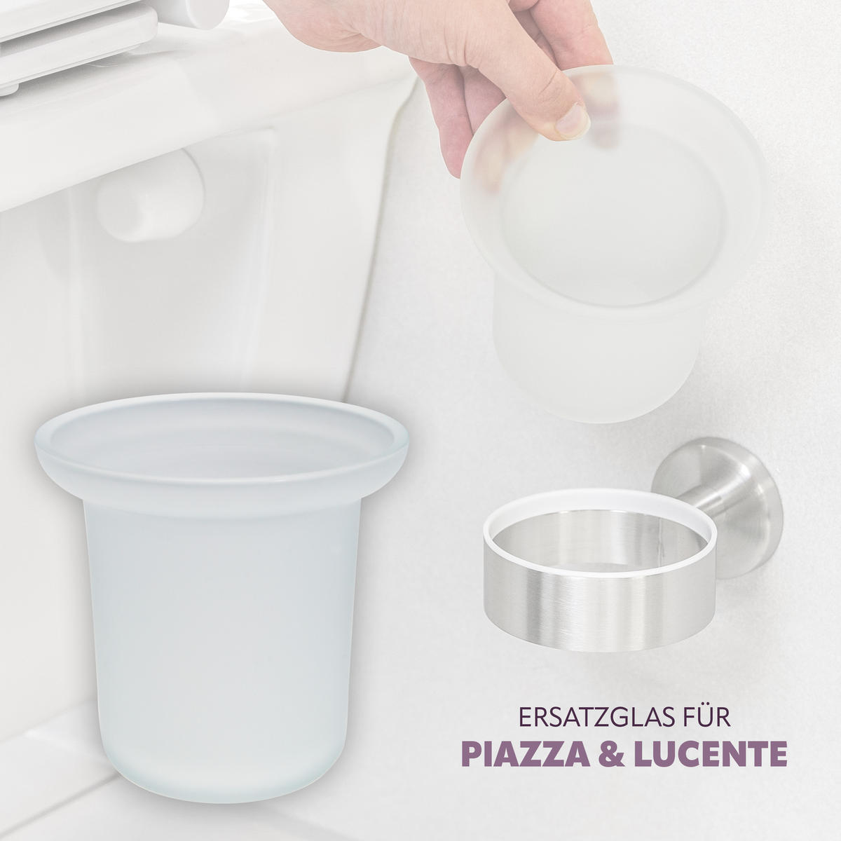 ERSATZGLAS PIAZZA & LUCENTE, satiniertes Glas - Weiß, Glas (11.5/11/11.5cm) - bremermann