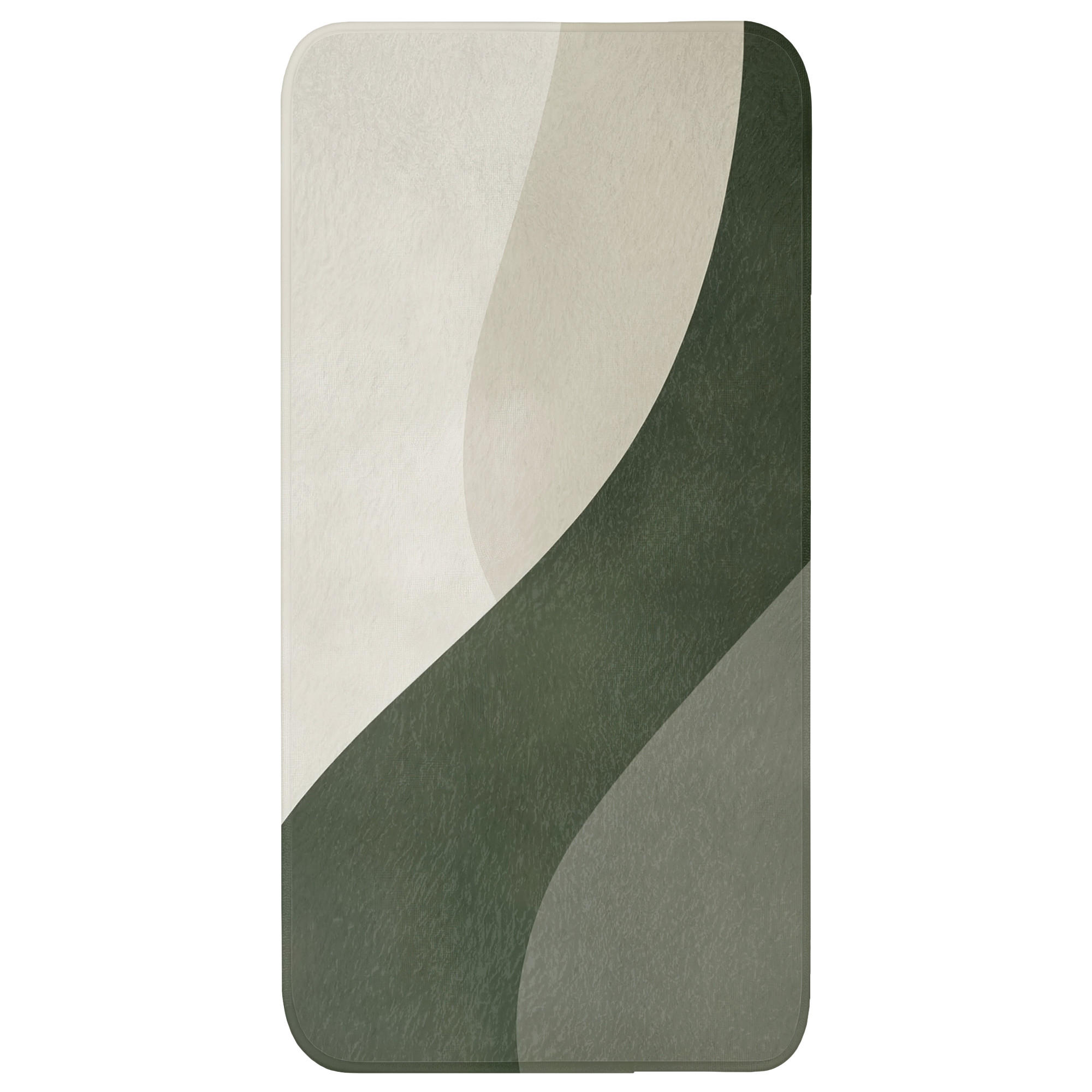 BADEMATTE Japandi - Grün - Abstrakt - Modern Badteppich 60x120 cm - Grün, Kunststoff/Textil (60/120cm) - OnlyWow