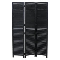 PARAVENT C30B Schwarz - Schwarz, Holz (120/180/6cm) - MCW