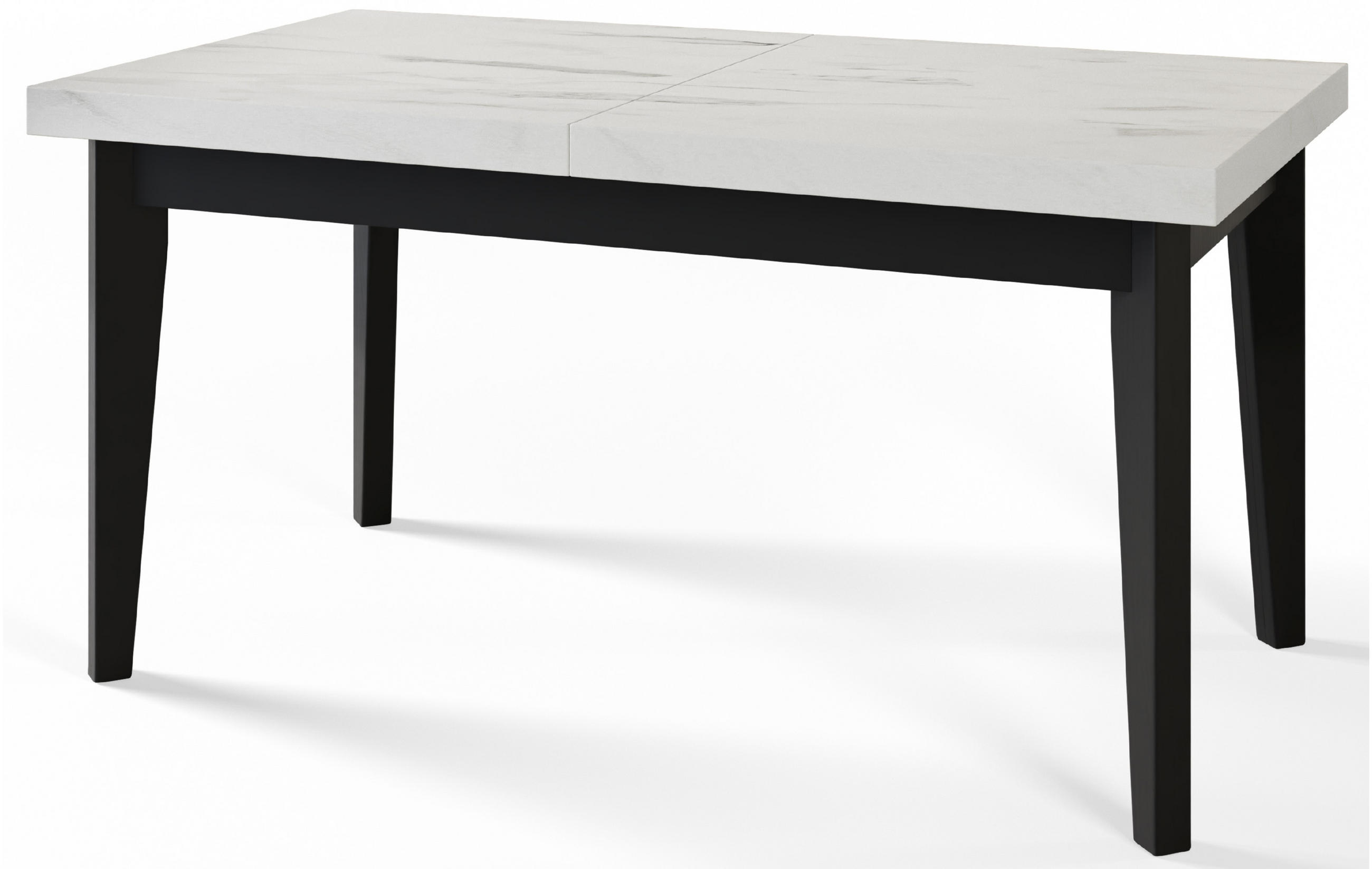 ESSZIMMERTISCH SKANDI, ausziehbarer Tisch: 200-300X100X78 cm, Farbe: MARMUR, mit Holzbeinen in Farbe Schwarz - Hellgrau/Schwarz, Holzwerkstoff (200/100/78cm) - Alpi-Möbel