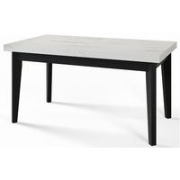 ESSZIMMERTISCH SKANDI, ausziehbarer Tisch: 200-300X100X78 cm, Farbe: MARMUR, mit Holzbeinen in Farbe Schwarz - Hellgrau/Schwarz, Holzwerkstoff (200/100/78cm) - Alpi-Möbel
