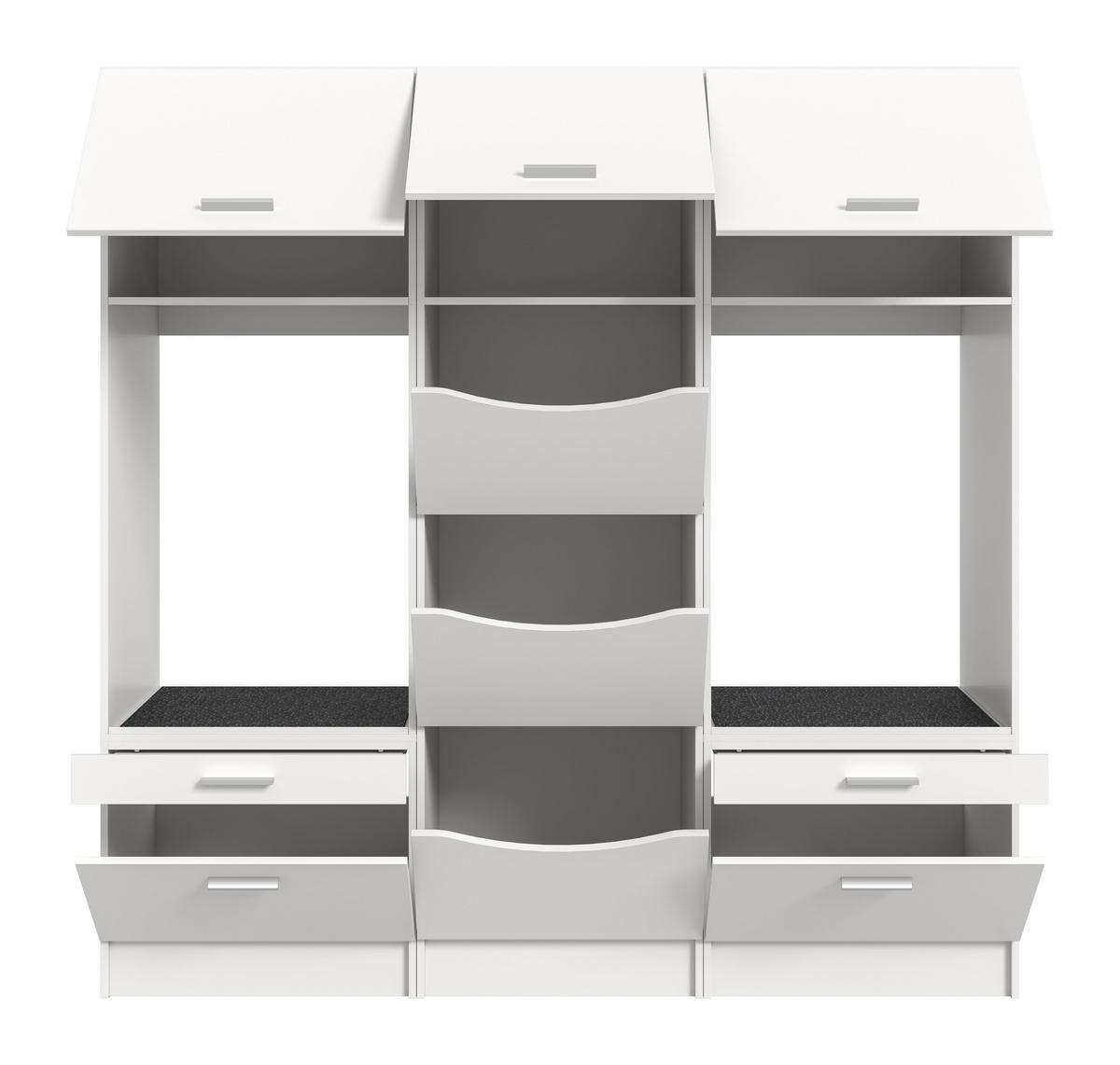 WASCHMASCHINENUMBAU 3tlg. Set Mixx Bad in weiß Nachbildung - modernes Design - B/H/T: 192x195x68 cm - Weiß, Holzwerkstoff (192/195/68cm) - Homes & Jones