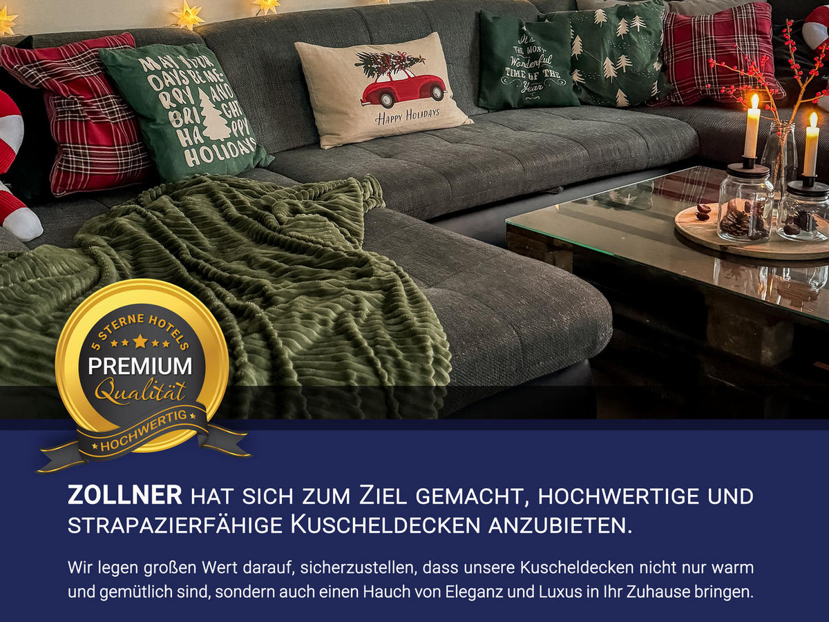 KUSCHELDECKE, 150 x 200 cm, 100% Polyester, Grün - Olivgrün, Textil (150/200cm)