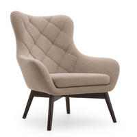 SESSEL Dunkelbeige Lisa Caro Auf Holzbeinen - Beige, Textil (88/108/88cm) - Sepro Meble
