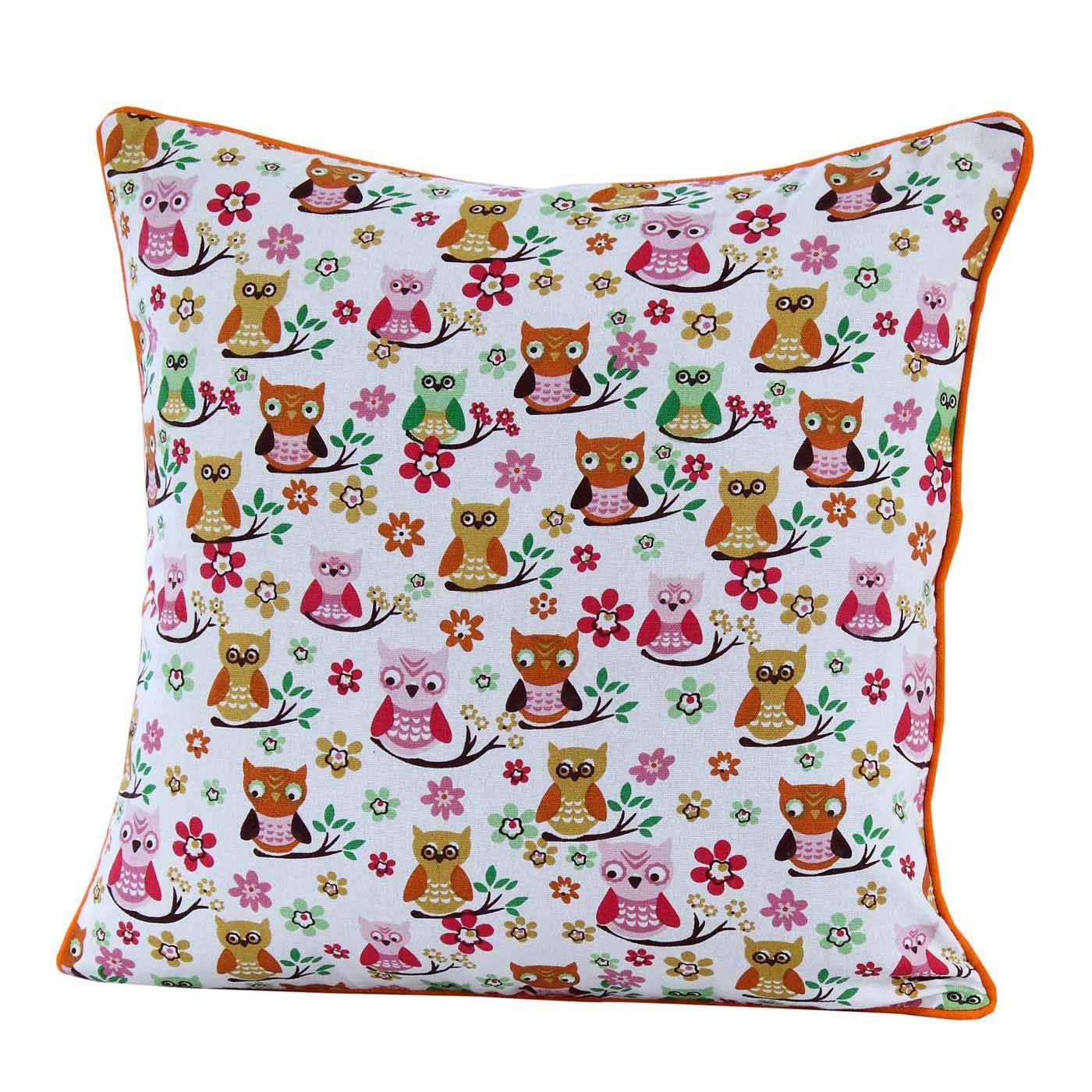 KISSENHÜLLE Eulen 30/30 cm - Multicolor, Textil (30/30cm) - Homescapes