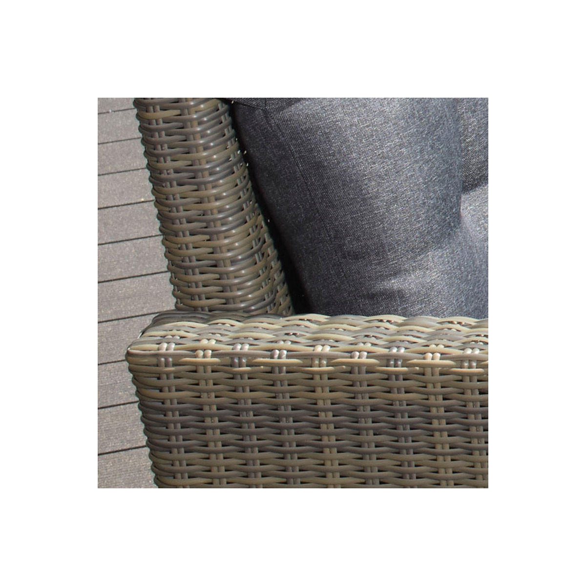 GARTEN-SITZGRUPPE Asti Braun Polyrattan für 7 Personen - Grau, Naturmaterialien - Green Spirit
