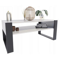COUCHTISCH KAJA Weiß-Schwarz 120/63,6/50 cm - Weiß, Holzwerkstoff (63.6/120/50cm) - Matkam Möbel