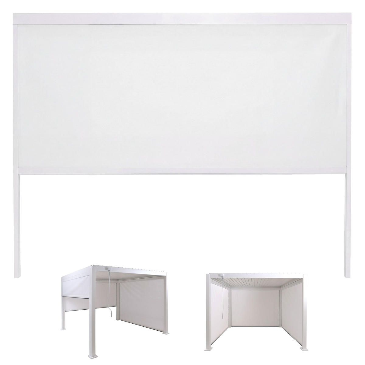 SEITENWAND FÜR PERGOLA Weiß - Weiß, Textil (275/217/10cm) - MCW