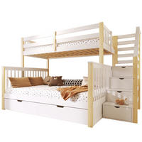 HOCHBETT 90x200 über 140x200 Etagenbett mit Schubladen Massivholz - Weiß, Holzwerkstoff - Gisaae