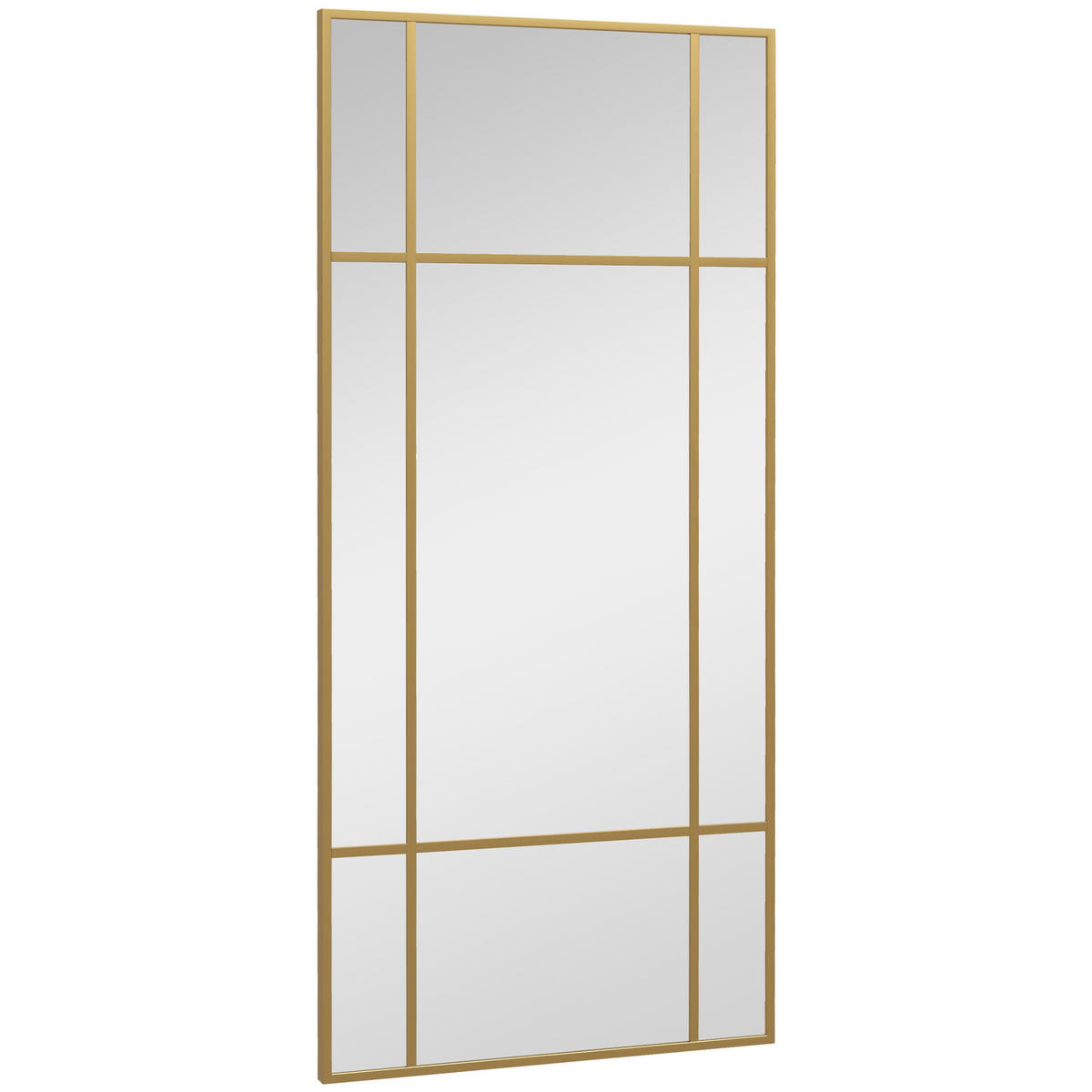 WANDSPIEGEL DE-14265 Fenster-Design, 4 Haken Gold - Goldfarben, Glas (110/50/2cm) - ComfortXL