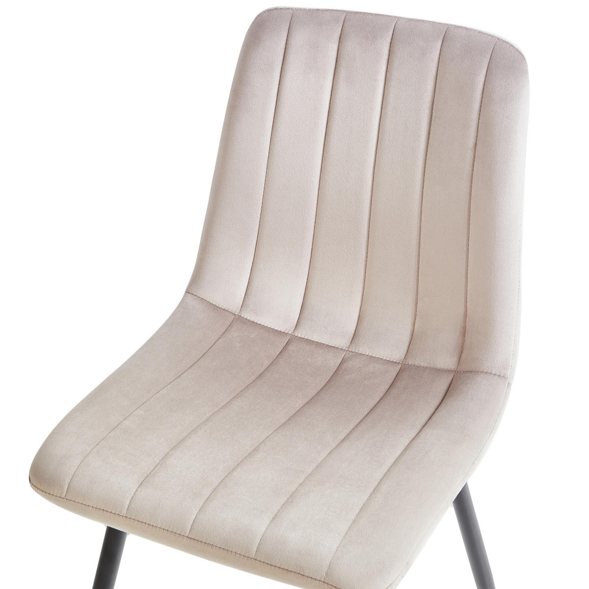 ESSZIMMERSTUHL Beige Kalispell - Beige/Schwarz, Textil (45/88/62cm) - Beliani