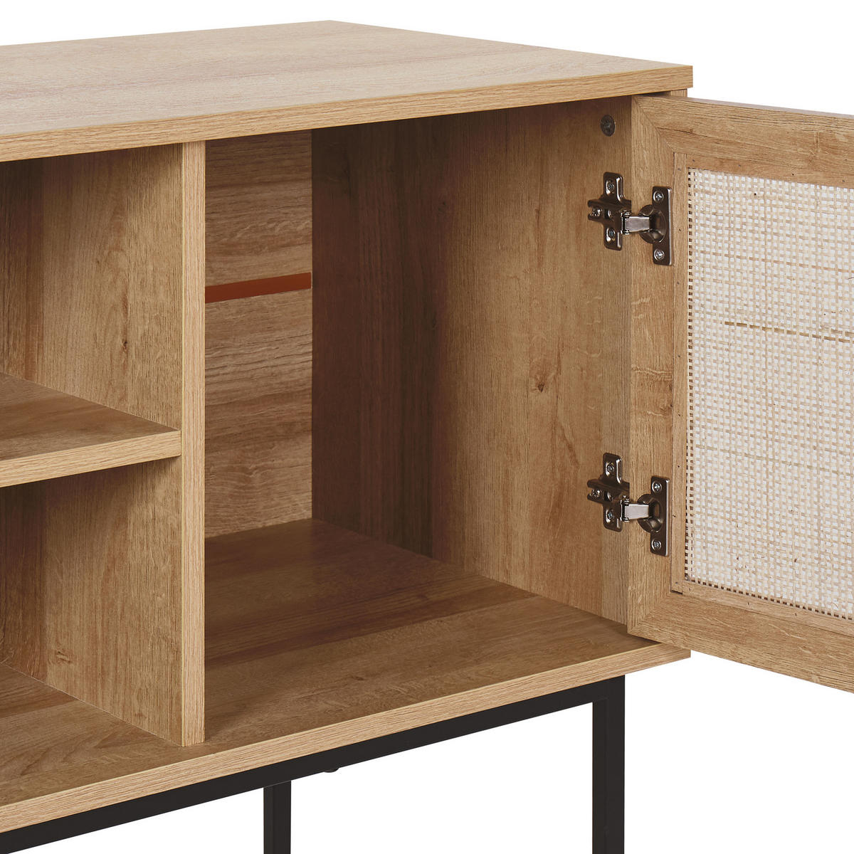 TV-MÖBEL Hellbraun, Schwarz PASCO 39/120/63 cm - Hellbraun, Holzwerkstoff (120/63/39cm) - Beliani
