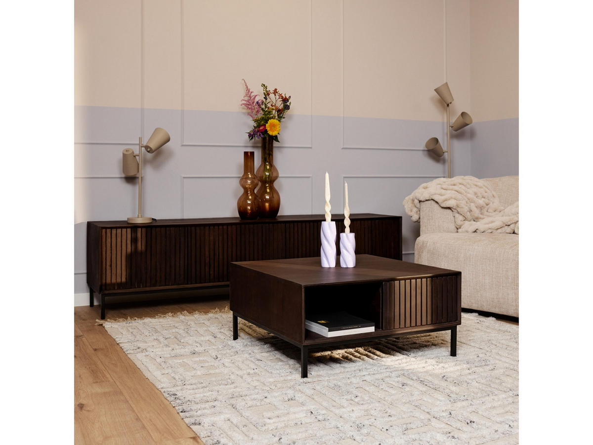 COUCHTISCH Dimora Mangoholz 80 cm / 80 cm Braun - Braun, Holz (80/80/40cm)