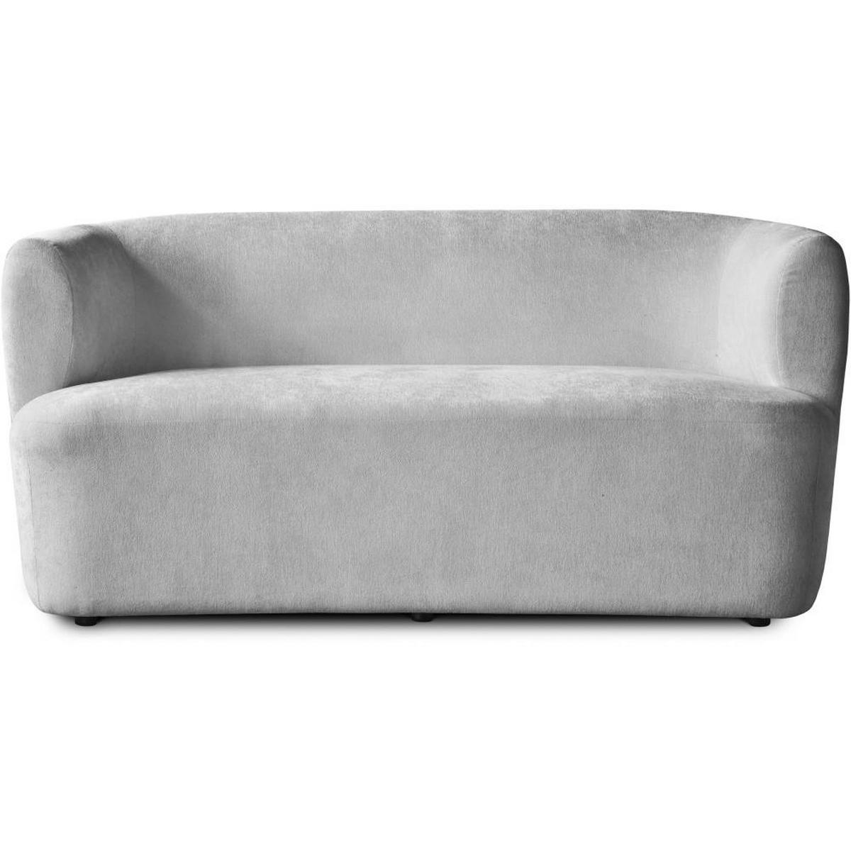 2-SITZER SOFA Nori hellgrau velour - Hellgrau/Schwarz, Kunststoff/Textil (150/68/72cm) - Beautysofa