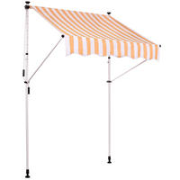 MARKISE Stoff weiß/gelb - Gelb/Weiß, Textil (350/200/120cm) - CLP