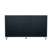 SIDEBOARD Elisa, Kommode mit Push-to-Open, Made in Germany, Moderner Schrank, Weiß matt/Schwarz matt (152,5 x 90,5 x 37 cm) - Schwarz, Holzwerkstoff (152.5/90.5/37cm) - InnoFurn