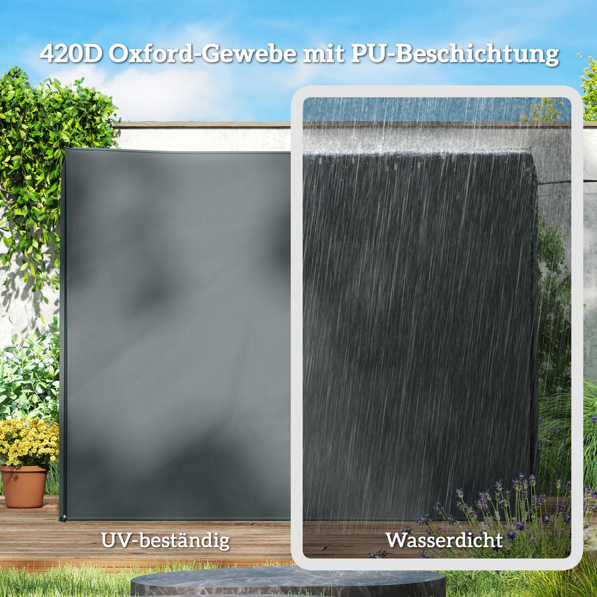 HOLLYWOODSCHAUKEL-ABDECKUNG Oxford Grau - Grau, Textil (125/172/220cm) - Outsunny