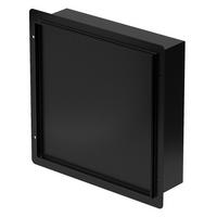SPRCHOVÁ NIKA z nerezové oceli s obkladovými dvířky, černá, 25,5/25,5 cm - černá, kov (30/10/30cm) - LuxeBath