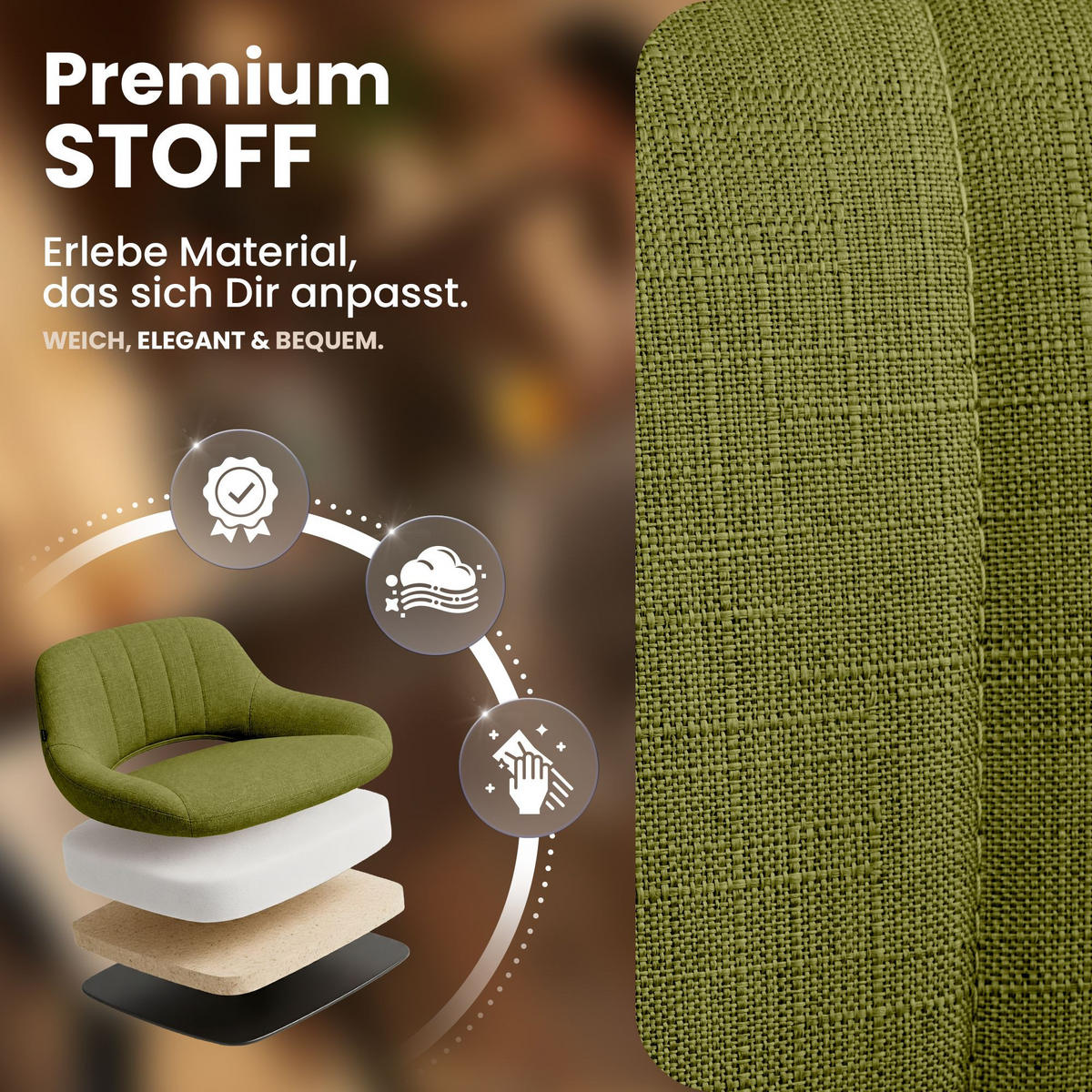 BARHOCKER 2 Stoff Grün - Chromfarben/Grün, Textil/Metall (47/83/48cm) - CLP