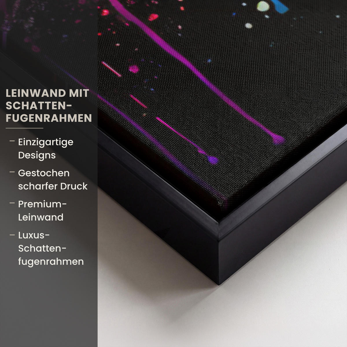 LEINWAND Bilder mit Rahmen - Fußball - Farbe - Farben - Schwarz - Weiß - 60x90 - Weiß, Textil (60/90cm) - MuchoWow
