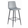 BARHOCKER POZZA silbergrauer Sitz, schwarze Basis - Silberfarben/Schwarz, Textil (43/104/35cm) - Valora