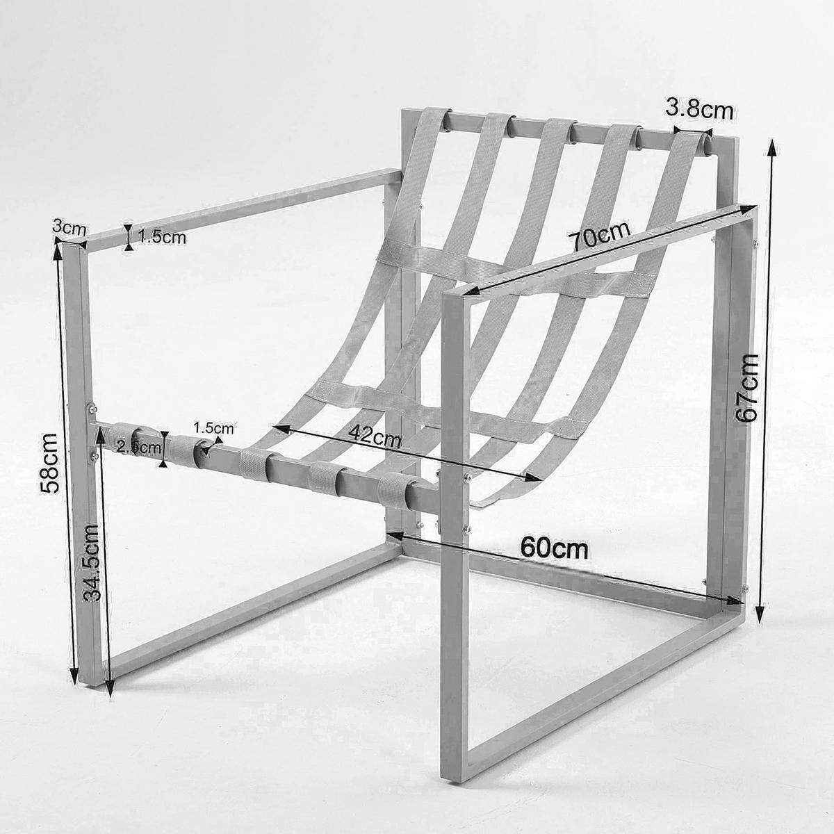 GARTENSITZGRUPPE - Eisen / Polyester - Schwarz / Grau - 4-teilig - Beige, Glas/Textil - home24