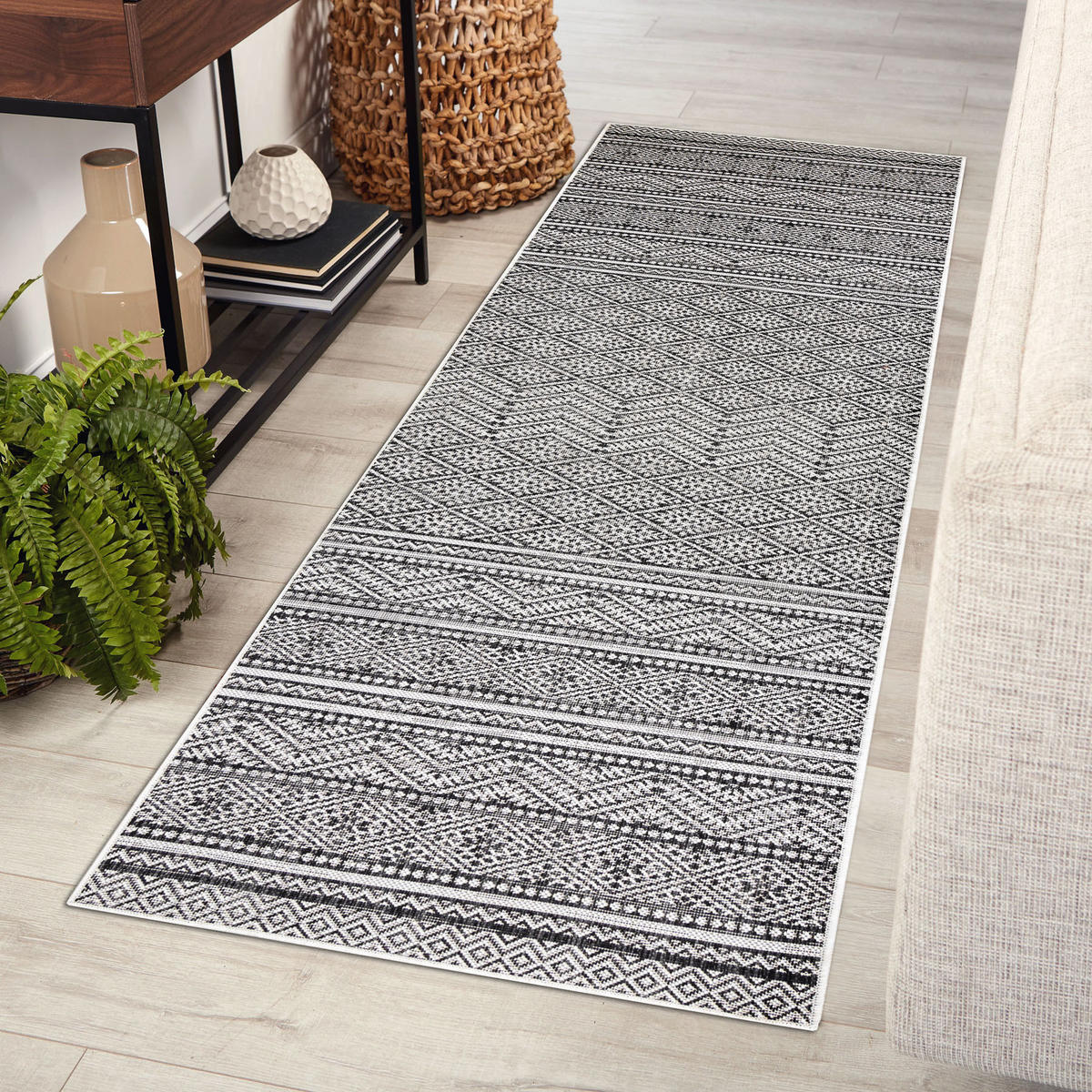 TEPPICH Sion 60/250 cm - Schwarz, Textil (60/250cm) - rugsX