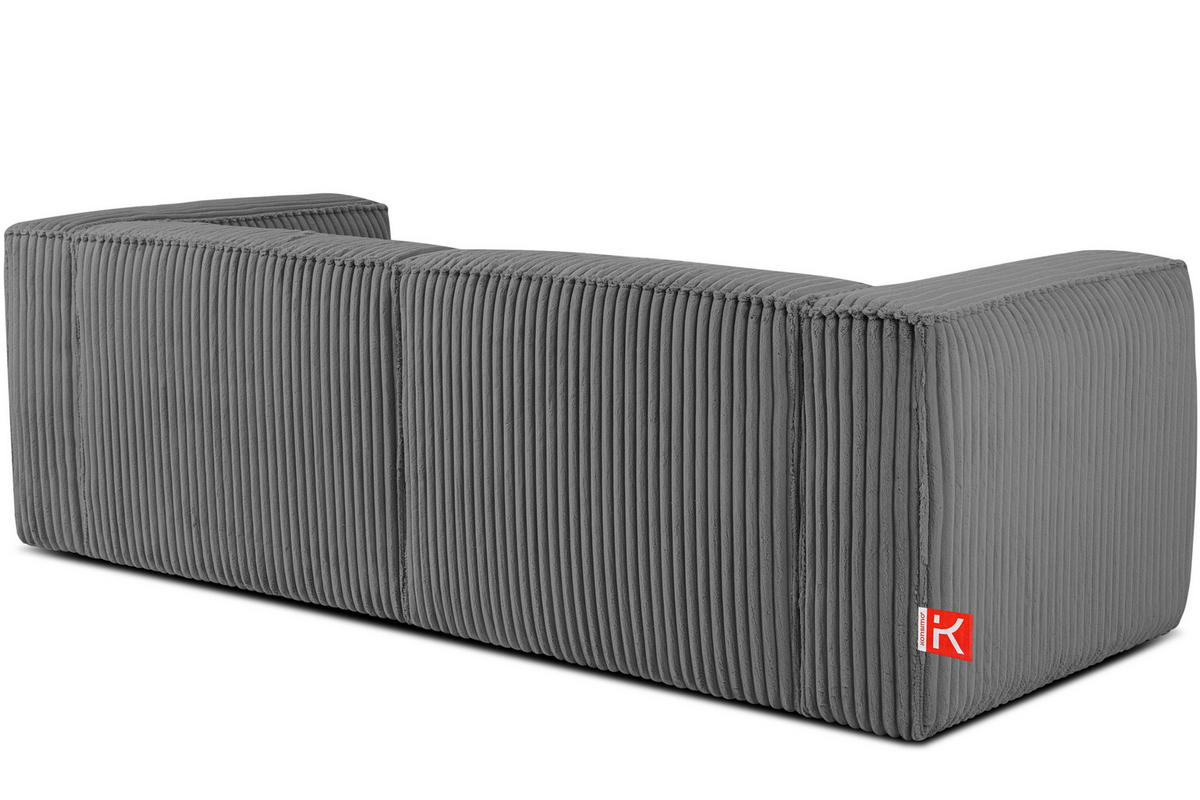 3-SITZER-SOFA FEROX Modern, Cord-Stoff, dunkelgrau - Dunkelgrau, Textil (246/73/96cm) - KONSIMO®