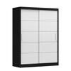 SCHIEBETÜRENSCHRANK - Lara 06 - Schwarz + Weiß - Schwarz/Weiß, Holzwerkstoff/Metall (150/200/61cm) - Möblo