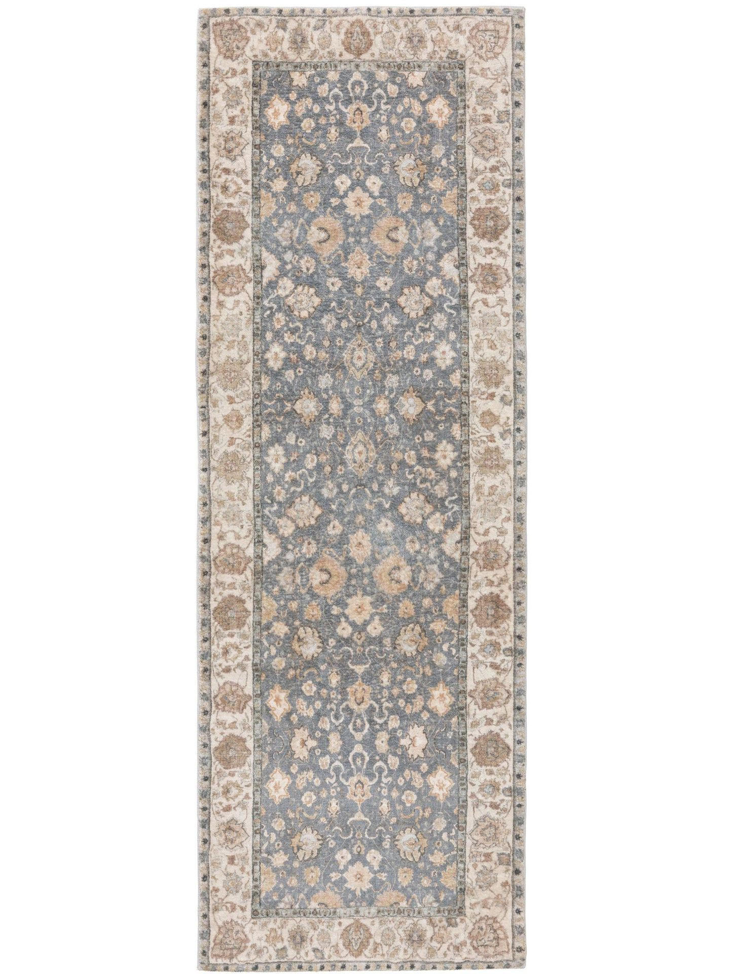 LÄUFER Mara Beige/Blau 80x240 cm - Beige, Textil (80/1cm) - KUNSTLOFT