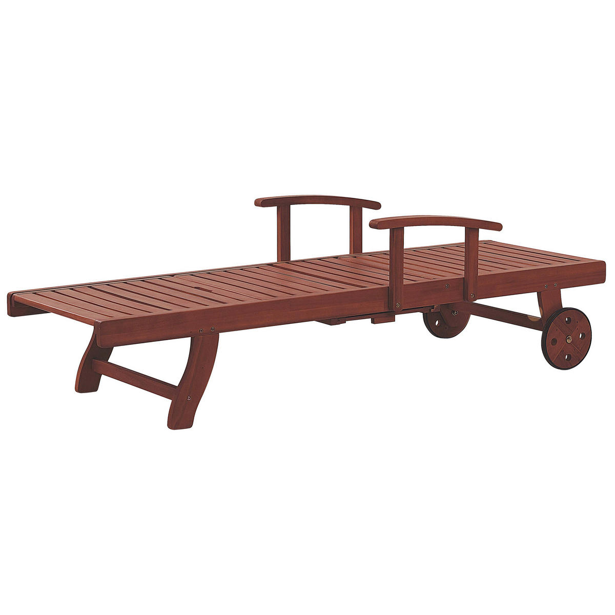 GARTENLIEGE dunkelbraun Toscana - Dunkelbraun, Holz (64/74/196cm) - Beliani