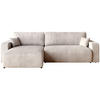 ECKSOFA PUMI XL mit Schlaffunktion Vanille Cord - Creme, Textil (274/148cm) - Bromarkt