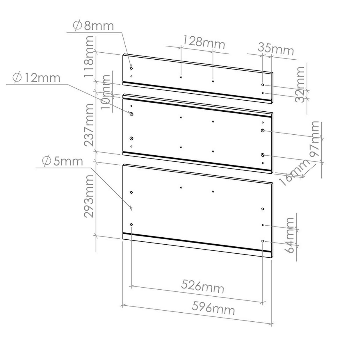 KÜCHENFRONT R-Line Anthrazit Hochglanz 59.6 x 70.4 cm Möbelfront für den Schubladenunterschrank - Schwarz Hochglanz, Holzwerkstoff (59.6/70.4/1.6cm) - Vicco