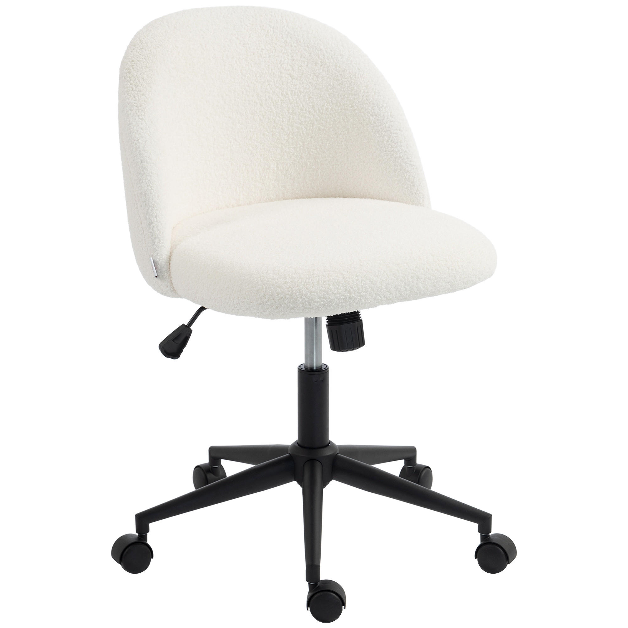 HOMCOM KANCELÁŘSKÁ židle z plyšového fleecu (100% polyester), krémově bílá