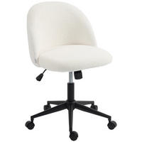 BÜROSTUHL Polyester Cremeweiß - Creme/Schwarz, Textil/Metall (52/84.5/59cm) - HOMCOM