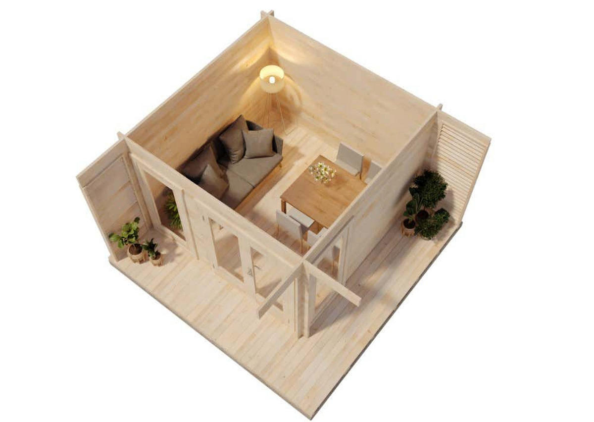 GARTENHAUS Holz Cube - Naturfarben, Holz (400/228/400cm) - Alpholz