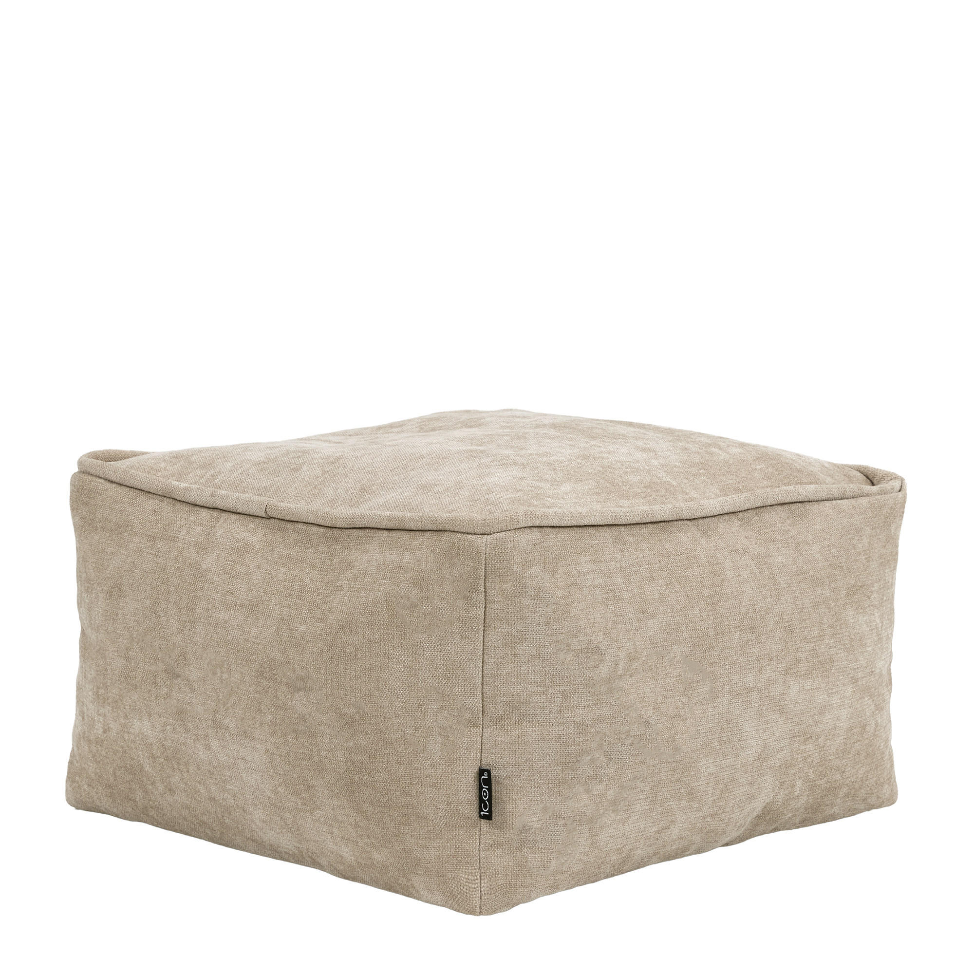 SITZPOUF Chenille Amara - Beige, Kunststoff/Textil (40/24/40cm) - icon
