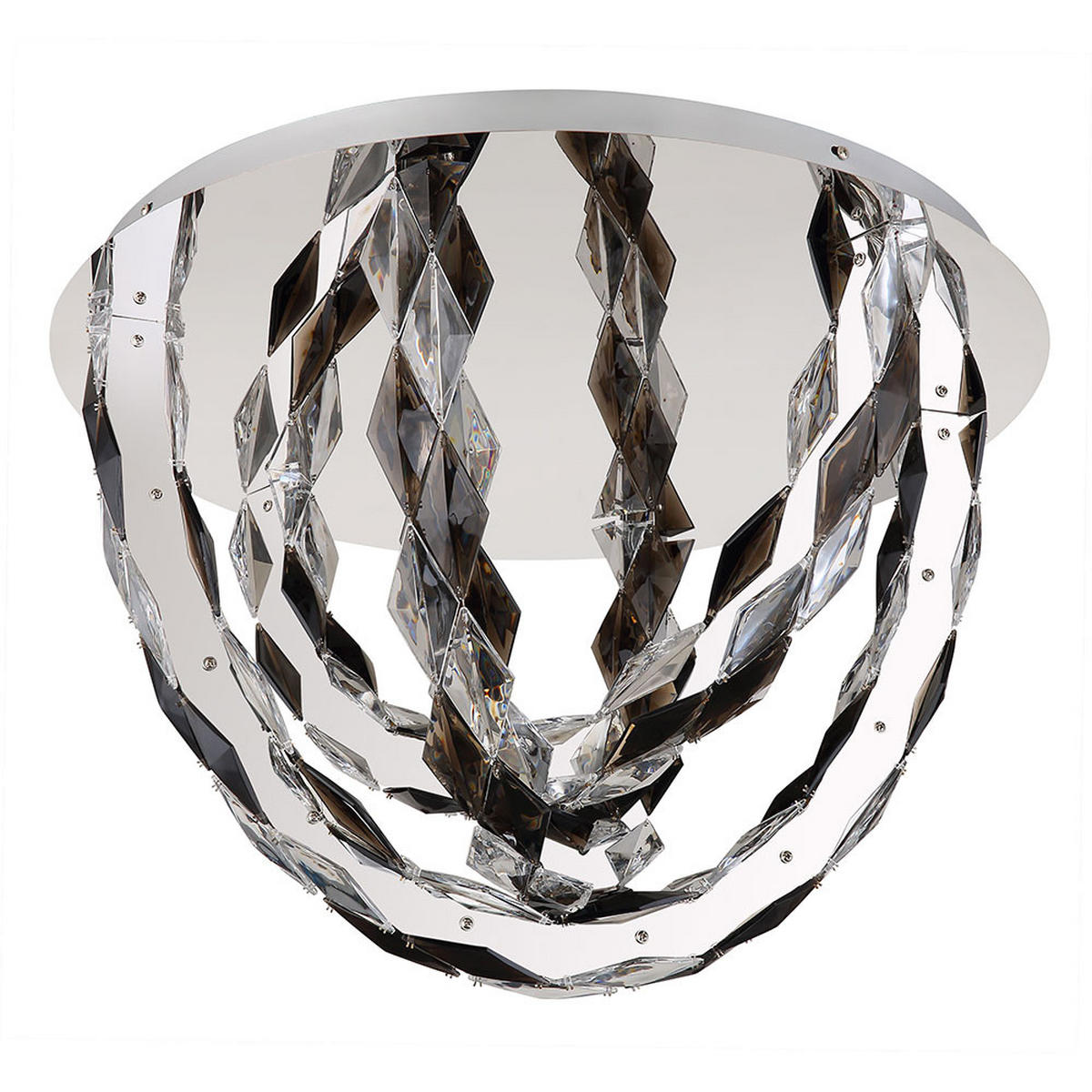 LED DECKENLEUCHTE Metall Chrom Rauch - Silberfarben, Metall (60/60/42cm) - Globo Lighting