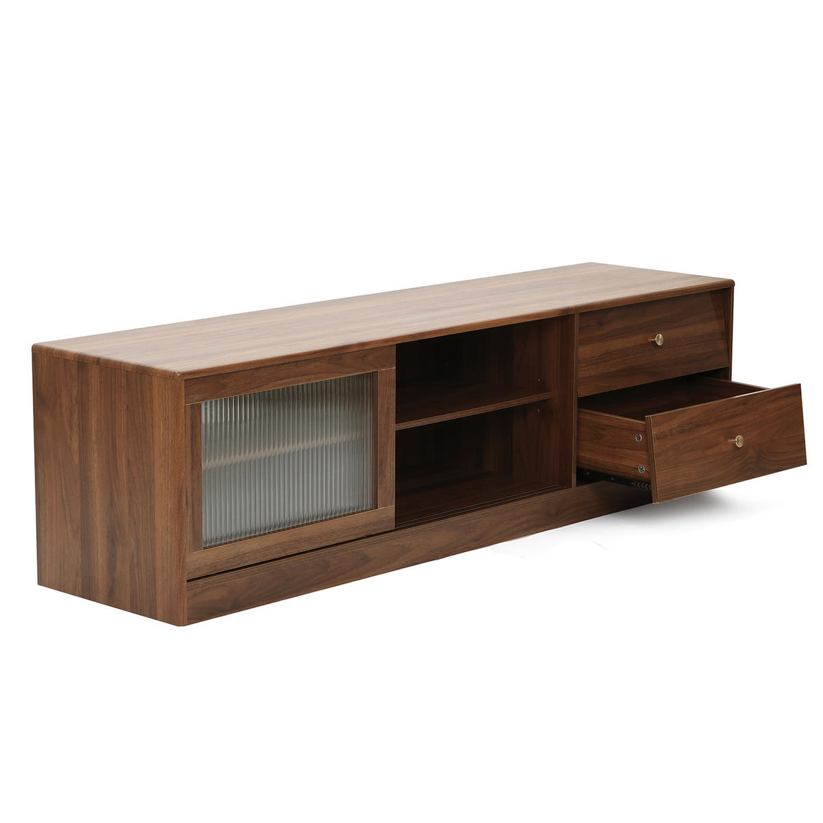 TV-SCHRANK, B160 x T40 x H45 cm - Braun, Holz (160/45/40cm) - Hometopia