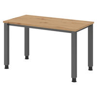 SCHREIBTISCH Serie-Q (Mini) 67,2/120/74 cm in Wildeiche/Graphitfarben - Wildeiche/Graphitfarben, Holzwerkstoff (67.2/120/74cm) - bümö