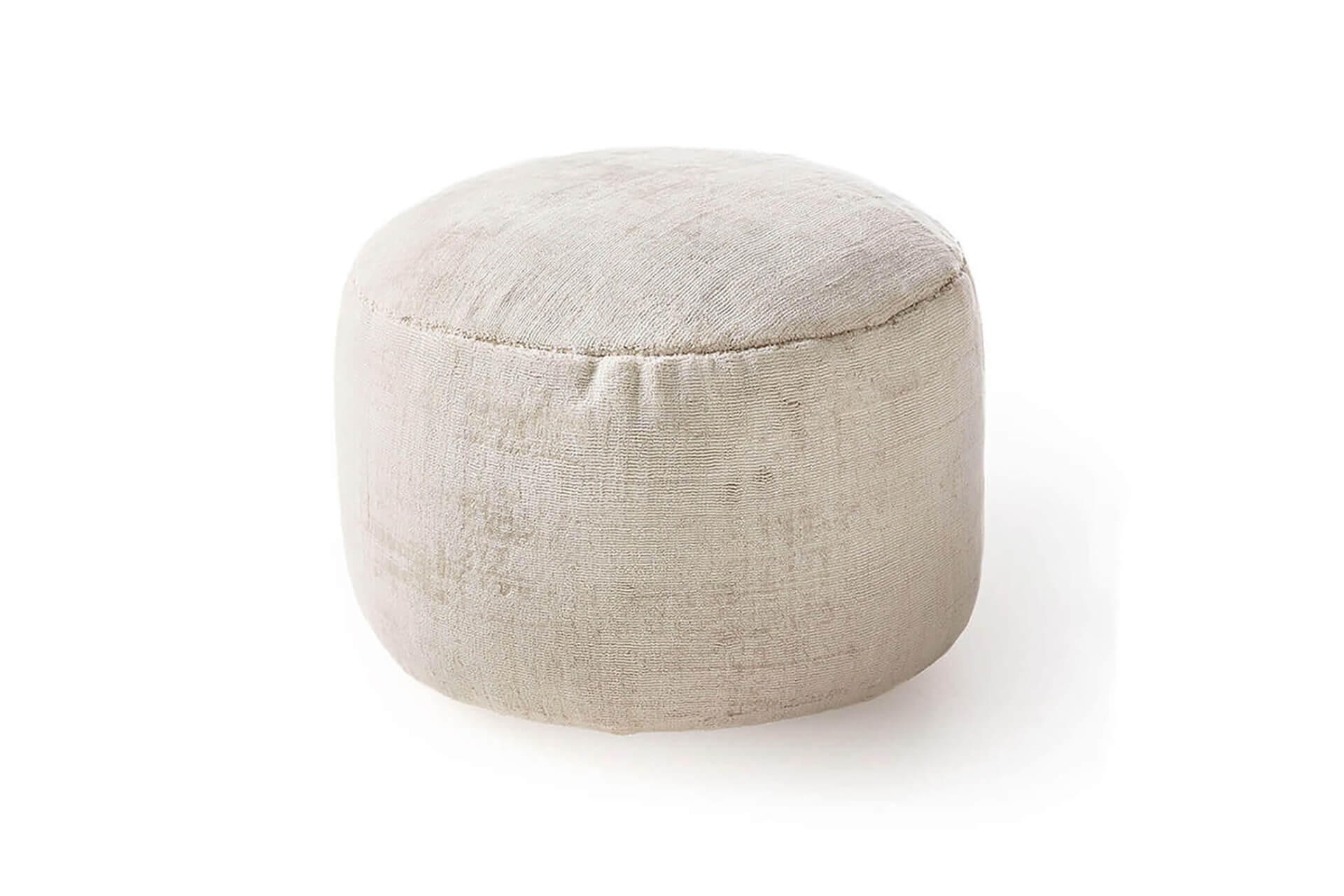 POUF Nova Cream 55x55x30 cm - Beige, Textil (55/30/55cm) - KUNSTLOFT