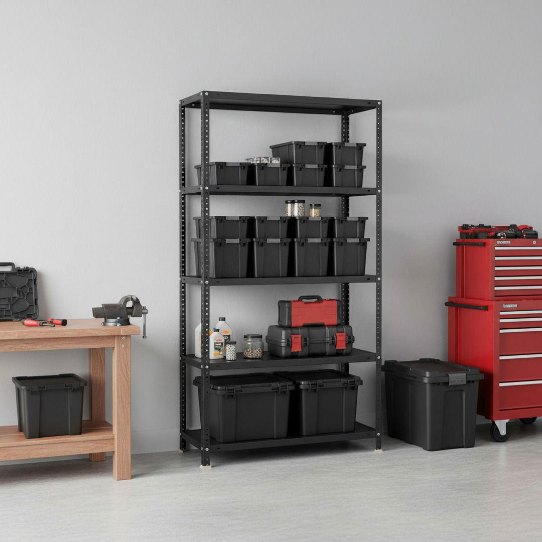 SCHRAUBREGAL PANDA TALL | HxBxT 200x100x40cm | 5 Fachböden | Fachlast 100kg | Anthrazit - Anthrazit, Metall (100/200/40cm) - PROREGAL