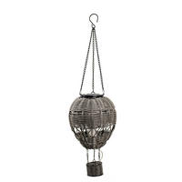 LED-SOLAR-LATERNE - Heißluftballon-Design mit Aufhängung für Garten und Balkon, grau, klein - Grau, Kunststoff (14/14/48cm) - Northpoint