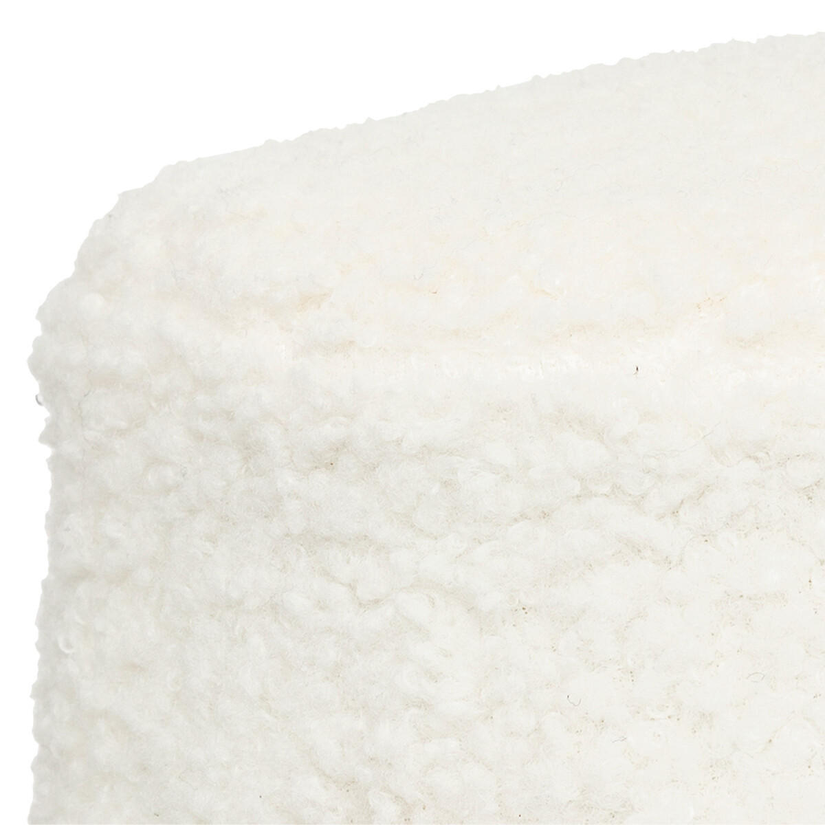 POUF mit Kiefernbeinen Boucl 41/35/41,5 cm - Weiß, Holzwerkstoff (35/41.5/41cm) - Atmosphera Createur d´interieur
