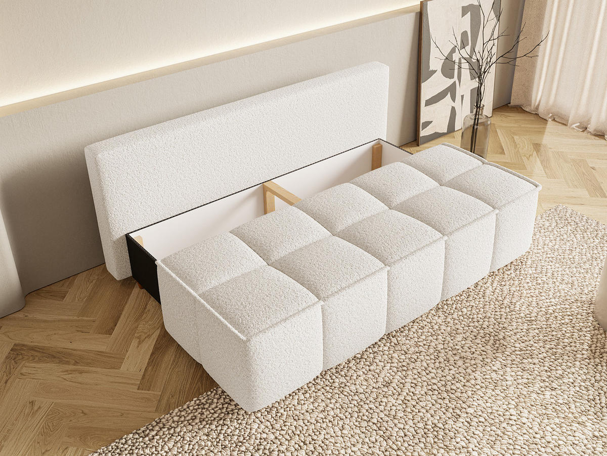 SOFA Miia mit Schlaffunktion, Ecru - Ecru, Textil (196/90/85cm) - Fedve