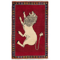 TEPPICH Gashgai Rot 130/83 cm Schurwolle - Rot, Textil (83/130cm) - Looma