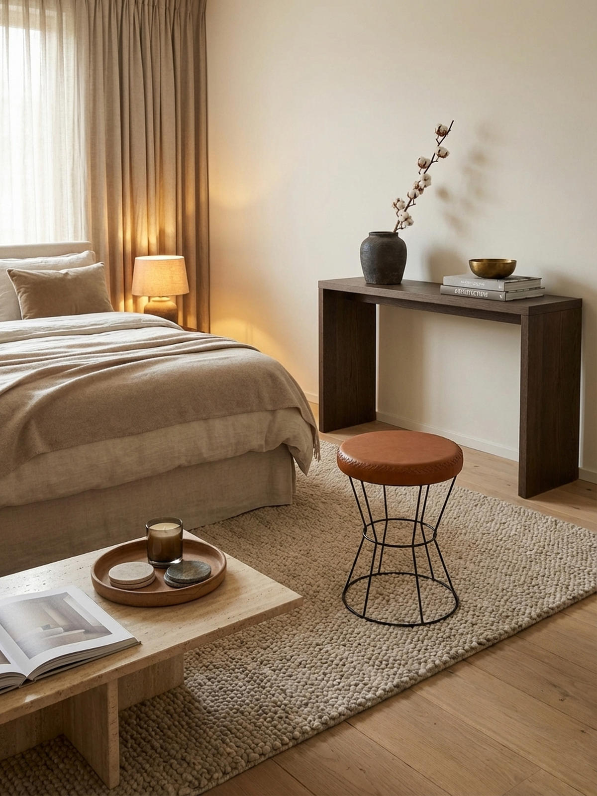 SITZHOCKER – Echtleder, Industrial-Stil - Schwarz/Braun, Leder/Metall (35/48/35cm) - KADIMA DESIGN