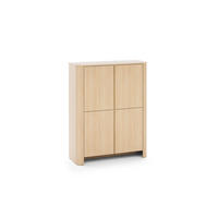 ABGERUNDETE Hochkommode AURA KW4D (Eiche Vicenza, Push to Open) - Eichefarben, Holz/Holzwerkstoff (103/132/39cm) - Ravio