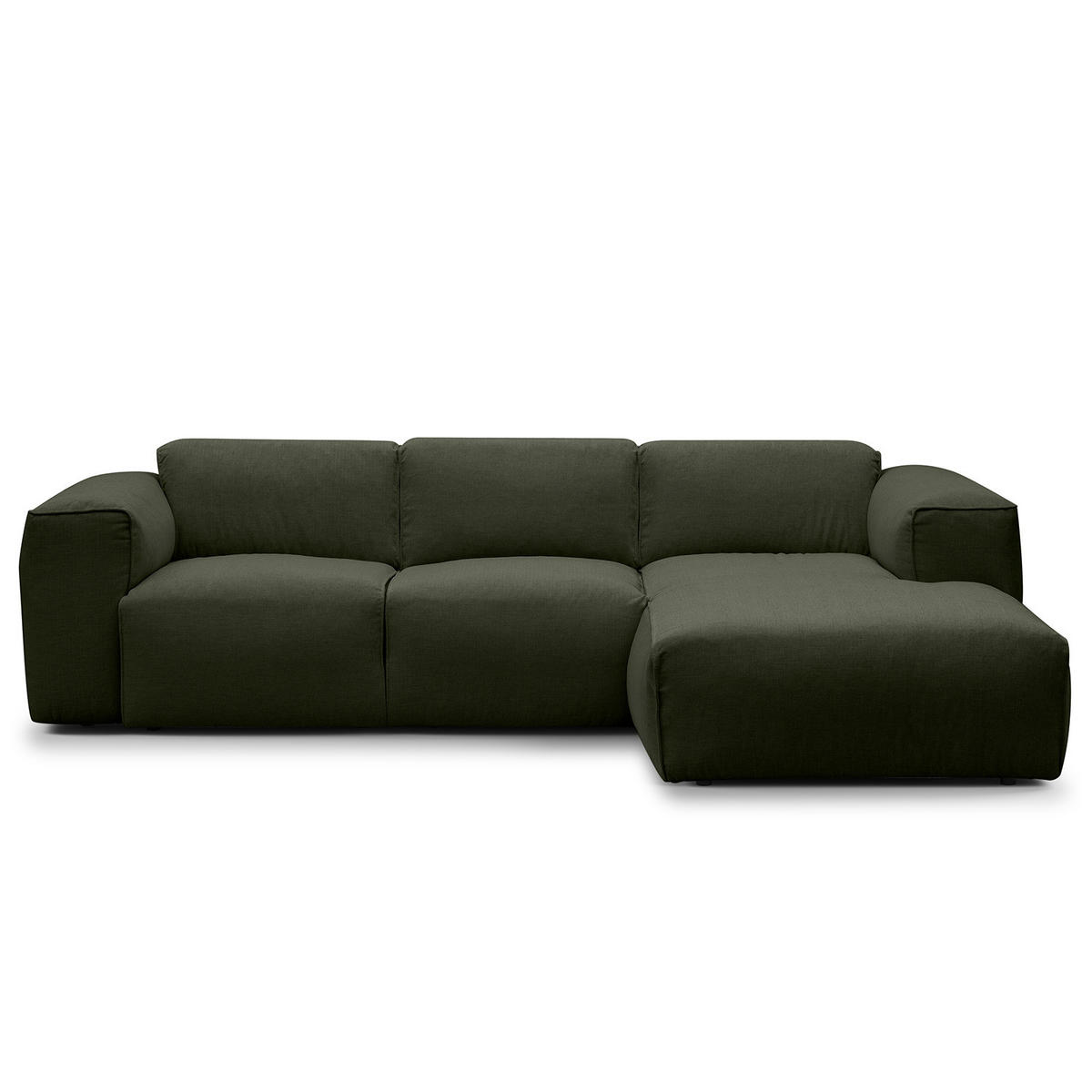 3-SITZER ECKSOFA mit Longchair - Schwarz/Grau, Kunststoff/Textil (251/173cm) - home24
